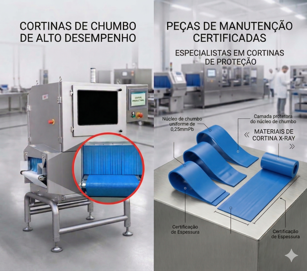 Cortinas de chumbo proteção radiológica industrial — Ampopar